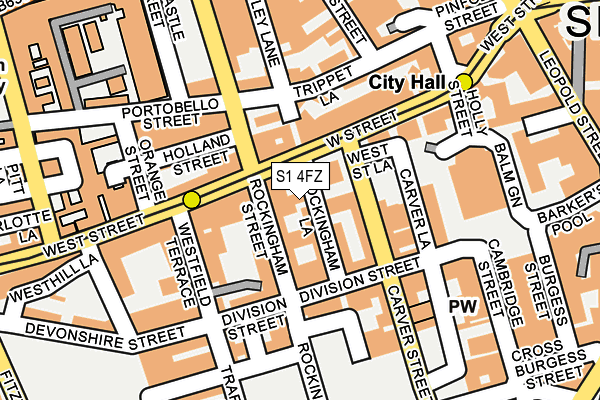 S1 4FZ map - OS OpenMap – Local (Ordnance Survey)