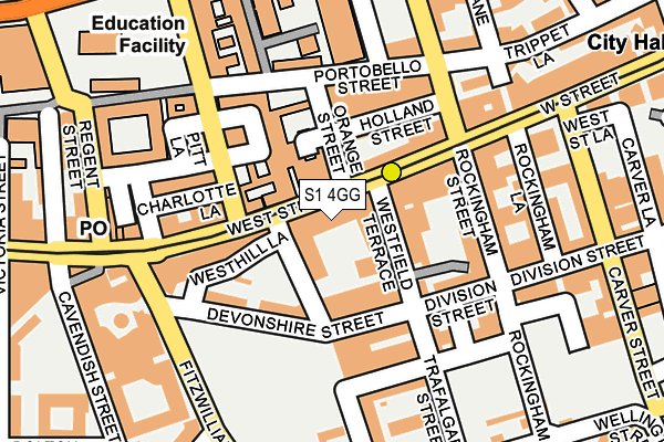 S1 4GG map - OS OpenMap – Local (Ordnance Survey)