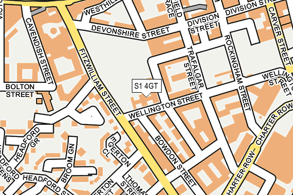 S1 4GT map - OS OpenMap – Local (Ordnance Survey)