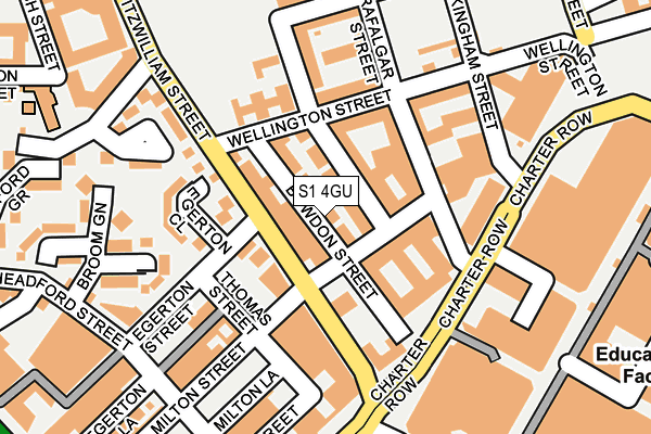 S1 4GU map - OS OpenMap – Local (Ordnance Survey)