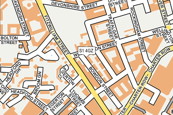 S1 4GZ map - OS OpenMap – Local (Ordnance Survey)