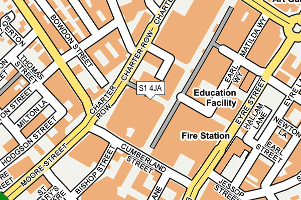 S1 4JA map - OS OpenMap – Local (Ordnance Survey)