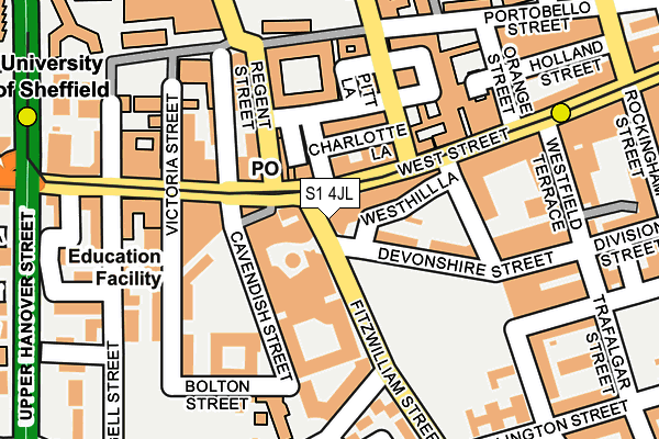 S1 4JL map - OS OpenMap – Local (Ordnance Survey)