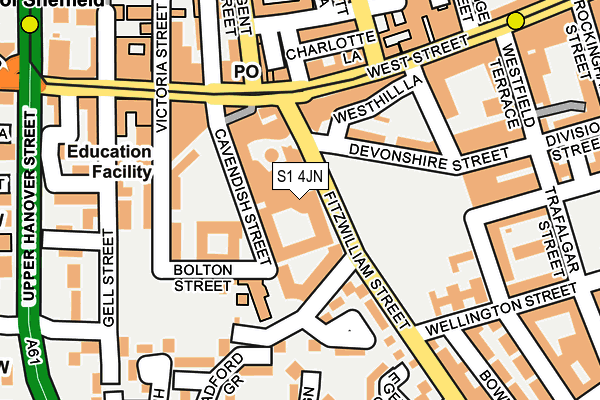 S1 4JN map - OS OpenMap – Local (Ordnance Survey)