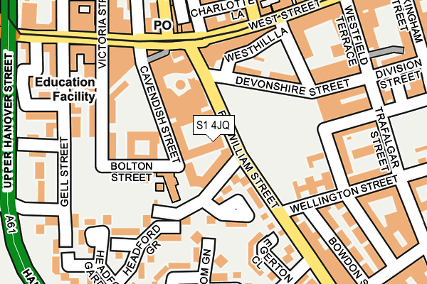 S1 4JQ map - OS OpenMap – Local (Ordnance Survey)