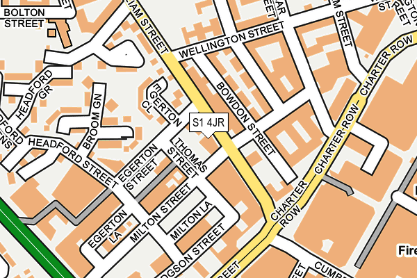 S1 4JR map - OS OpenMap – Local (Ordnance Survey)