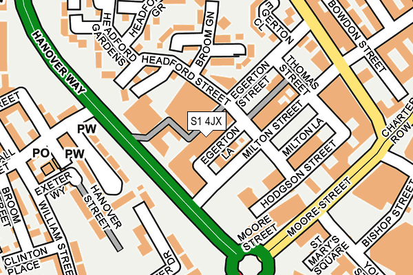 S1 4JX map - OS OpenMap – Local (Ordnance Survey)