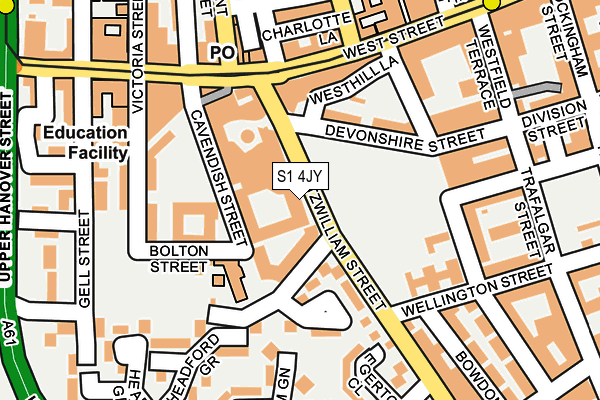 S1 4JY map - OS OpenMap – Local (Ordnance Survey)