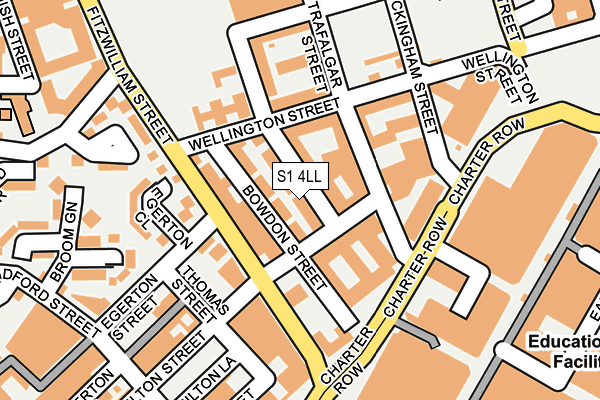 S1 4LL map - OS OpenMap – Local (Ordnance Survey)