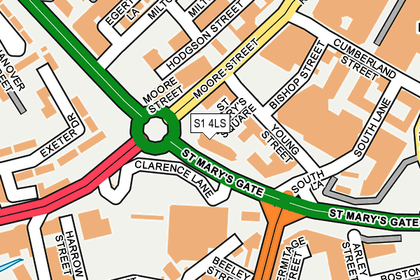 S1 4LS map - OS OpenMap – Local (Ordnance Survey)