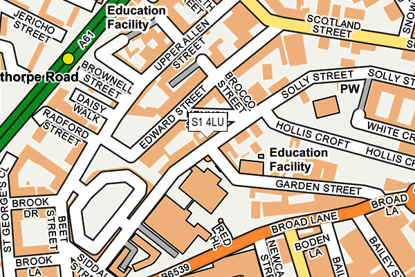 S1 4LU map - OS OpenMap – Local (Ordnance Survey)