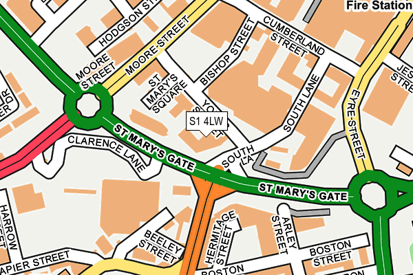 S1 4LW map - OS OpenMap – Local (Ordnance Survey)