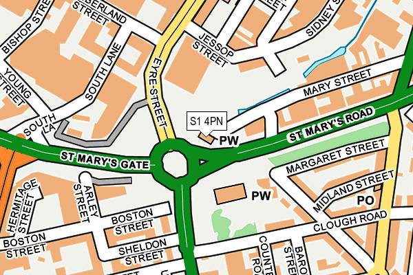 S1 4PN map - OS OpenMap – Local (Ordnance Survey)