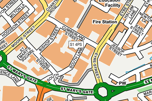 S1 4PS map - OS OpenMap – Local (Ordnance Survey)