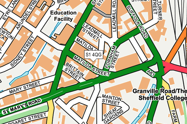 S1 4QG map - OS OpenMap – Local (Ordnance Survey)