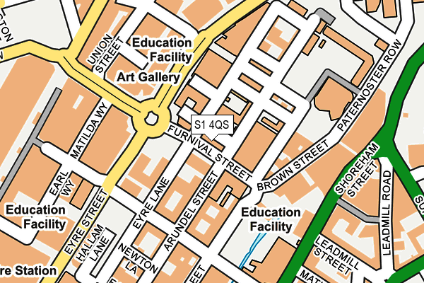 S1 4QS map - OS OpenMap – Local (Ordnance Survey)