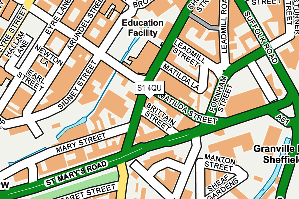 S1 4QU map - OS OpenMap – Local (Ordnance Survey)