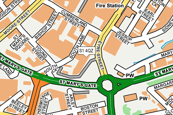 S1 4QZ map - OS OpenMap – Local (Ordnance Survey)