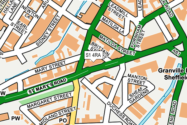 S1 4RA map - OS OpenMap – Local (Ordnance Survey)