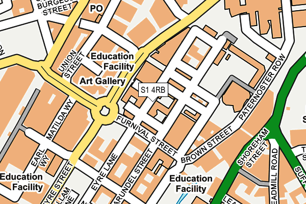 S1 4RB map - OS OpenMap – Local (Ordnance Survey)