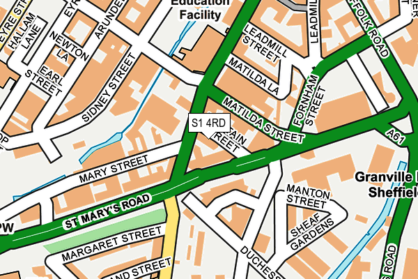 S1 4RD map - OS OpenMap – Local (Ordnance Survey)