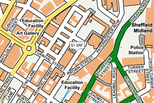 S1 4RF map - OS OpenMap – Local (Ordnance Survey)