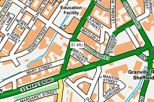 S1 4RJ map - OS OpenMap – Local (Ordnance Survey)