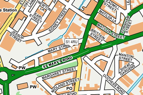 S1 4RU map - OS OpenMap – Local (Ordnance Survey)