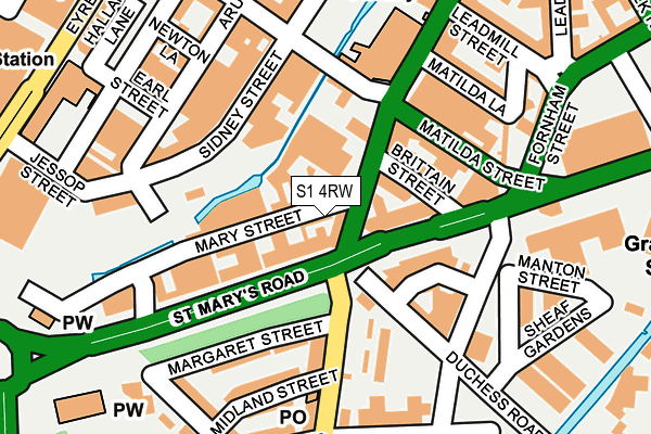 S1 4RW map - OS OpenMap – Local (Ordnance Survey)