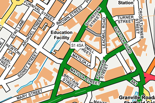 S1 4SA map - OS OpenMap – Local (Ordnance Survey)