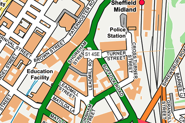 S1 4SE map - OS OpenMap – Local (Ordnance Survey)