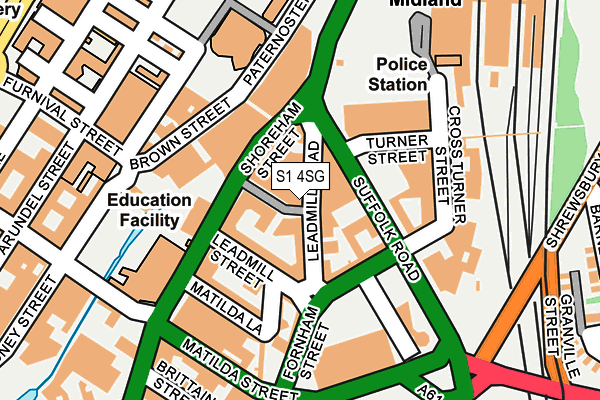 S1 4SG map - OS OpenMap – Local (Ordnance Survey)