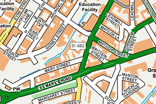 S1 4SQ map - OS OpenMap – Local (Ordnance Survey)