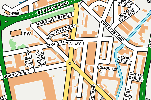 S1 4SS map - OS OpenMap – Local (Ordnance Survey)