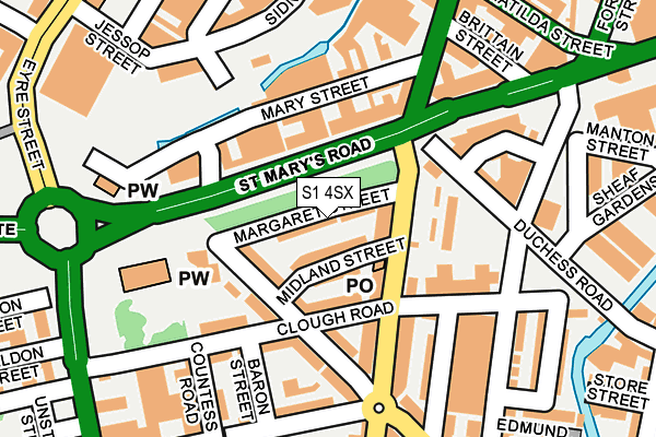 S1 4SX map - OS OpenMap – Local (Ordnance Survey)