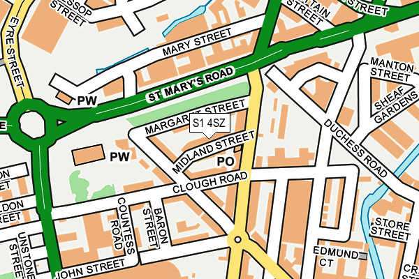 S1 4SZ map - OS OpenMap – Local (Ordnance Survey)