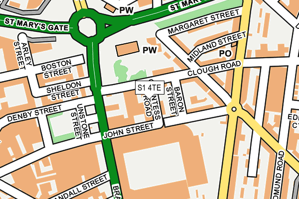 S1 4TE map - OS OpenMap – Local (Ordnance Survey)