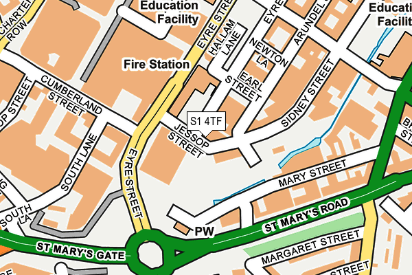 S1 4TF map - OS OpenMap – Local (Ordnance Survey)