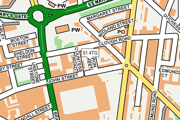 S1 4TG map - OS OpenMap – Local (Ordnance Survey)