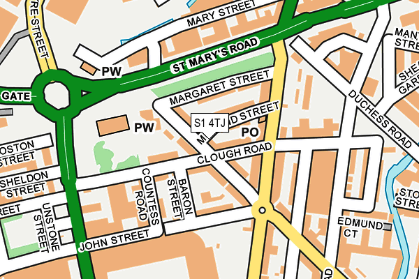 S1 4TJ map - OS OpenMap – Local (Ordnance Survey)