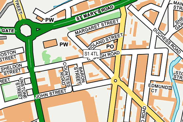 S1 4TL map - OS OpenMap – Local (Ordnance Survey)