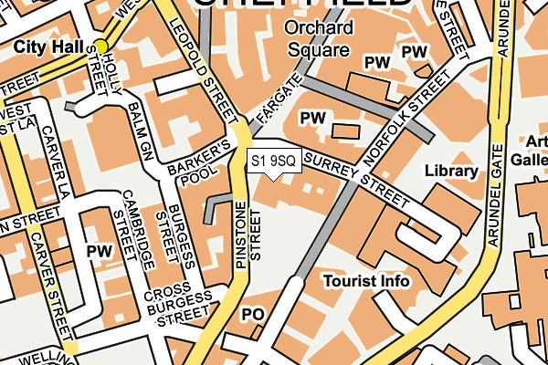 S1 9SQ map - OS OpenMap – Local (Ordnance Survey)