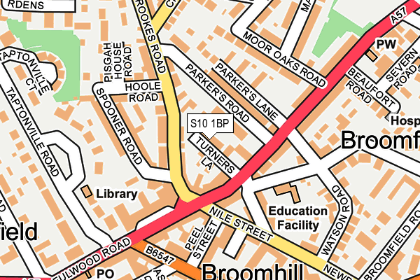 S10 1BP map - OS OpenMap – Local (Ordnance Survey)