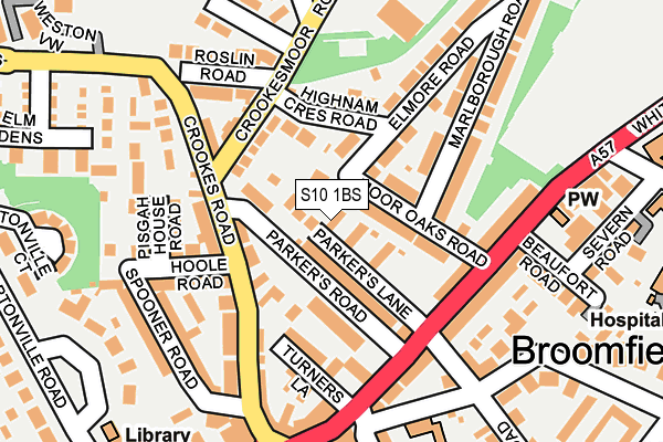 S10 1BS map - OS OpenMap – Local (Ordnance Survey)
