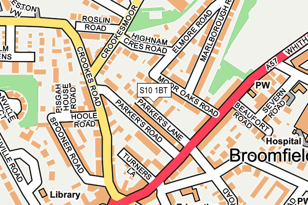 S10 1BT map - OS OpenMap – Local (Ordnance Survey)