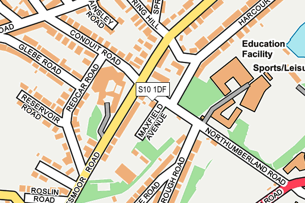 S10 1DF map - OS OpenMap – Local (Ordnance Survey)