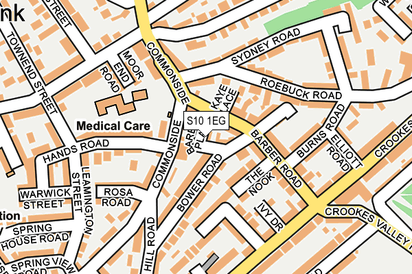 S10 1EG map - OS OpenMap – Local (Ordnance Survey)