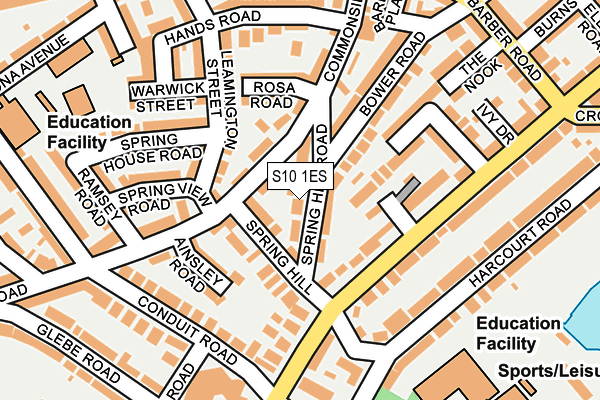 S10 1ES map - OS OpenMap – Local (Ordnance Survey)