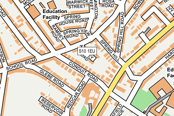 S10 1EU map - OS OpenMap – Local (Ordnance Survey)