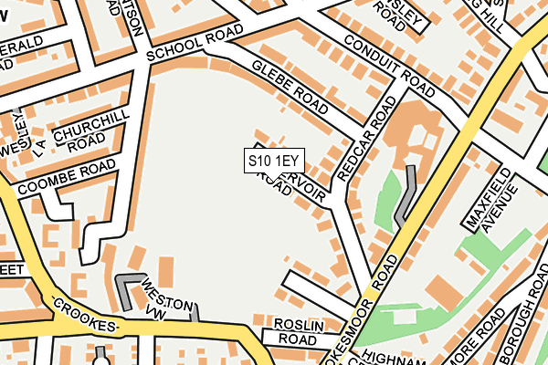 S10 1EY map - OS OpenMap – Local (Ordnance Survey)